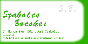 szabolcs bocskei business card